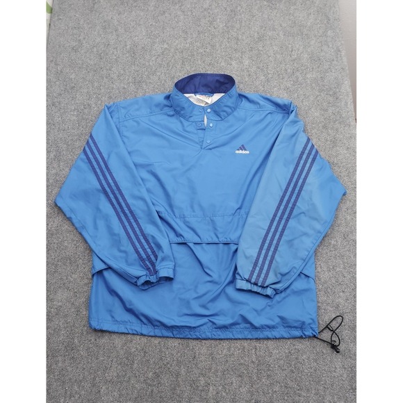 Vtg Adidas Track Suit Men Large Blue Windbreaker Pullover Jacket Pants Zip Ankle - Picture 13 of 16